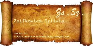 Zsifkovics Szilvia névjegykártya